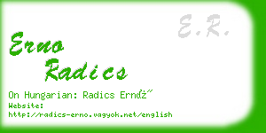 erno radics business card